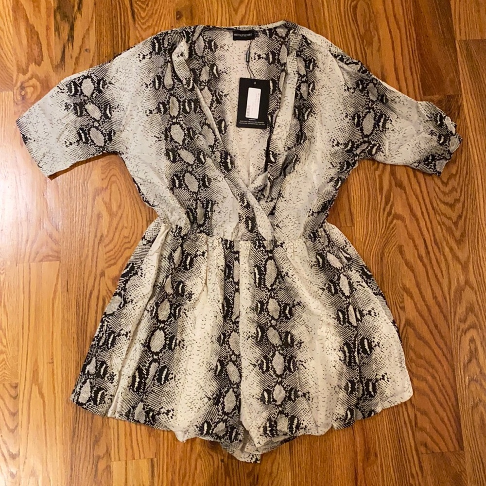 Pretty little thing snake print romper